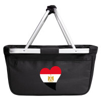 Einkaufskorb faltbar Ägypten Flagge Herz 20 Liter Black