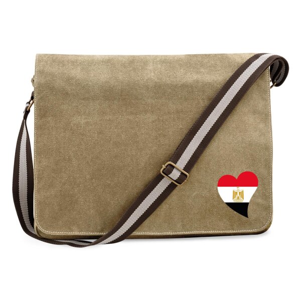Umhängetasche Ägypten Flagge Herz 14 Liter