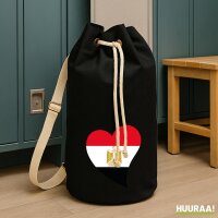 Seesack &Auml;gypten Flagge Herz 20 Liter Black