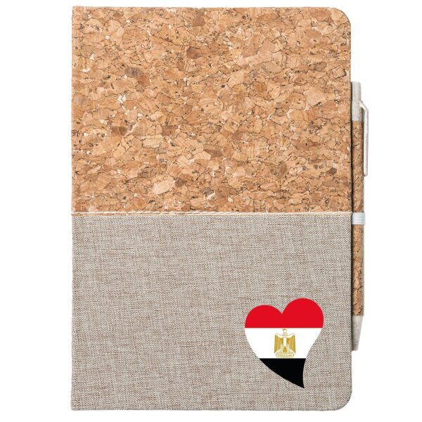 Notizbuch A5 Ägypten Flagge Herz 80 Blatt inkl. Kugelschreiber