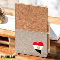 Notizbuch A5 Ägypten Flagge Herz 80 Blatt inkl....
