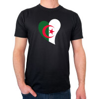 Herren T-Shirt Algerien Flagge Herz