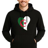 Unisex Hoodie Algerien Flagge Herz