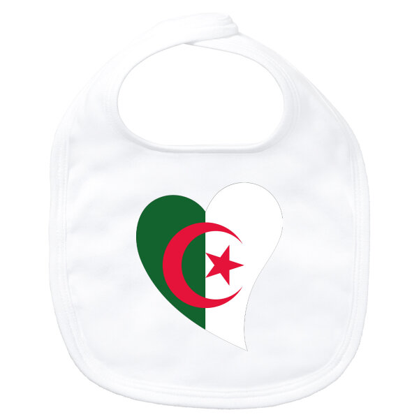 Baby Lätzchen Algerien Flagge Herz Klettverschluss