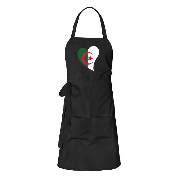 Schürze Algerien Flagge Herz mit Taschen