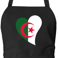 Schürze Algerien Flagge Herz mit Taschen