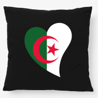 Kissen Algerien Flagge Herz 40x40cm
