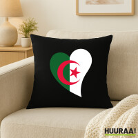 Kissen Algerien Flagge Herz 40x40cm