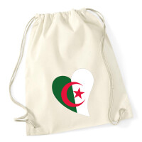 Turnbeutel Algerien Flagge Herz 12 Liter