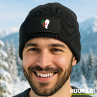 Beanie mit Patch Algerien Flagge Herz Black