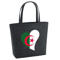 Filz Shopper Algerien Flagge Herz 22 Liter