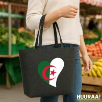 Filz Shopper Algerien Flagge Herz 22 Liter