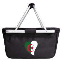 Einkaufskorb faltbar Algerien Flagge Herz 20 Liter Black