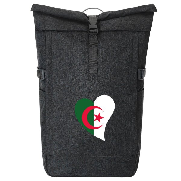 Kurierrucksack Algerien Flagge Herz 30-44 Liter Black Melange