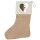Weihnachtsstrumpf Algerien Flagge Herz Beige Jute