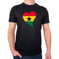 Herren T-Shirt Ghana Flagge Herz