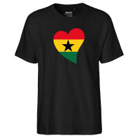 Herren T-Shirt Ghana Flagge Herz