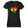 Damen T-Shirt Ghana Flagge Herz