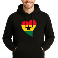 Unisex Hoodie Ghana Flagge Herz