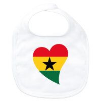Baby Lätzchen Ghana Flagge Herz Klettverschluss