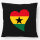 Kissen Ghana Flagge Herz 40x40cm