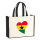 Jutetasche Ghana Flagge Herz 21 Liter Black