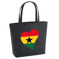 Filzshopper Ghana Flagge Herz, 22 Liter