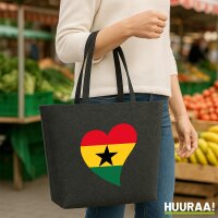 Filzshopper Ghana Flagge Herz, 22 Liter