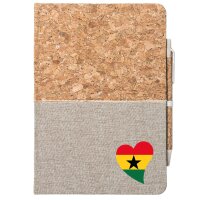 Notizbuch A5 Ghana Flagge Herz 80 Blatt inkl. Kugelschreiber