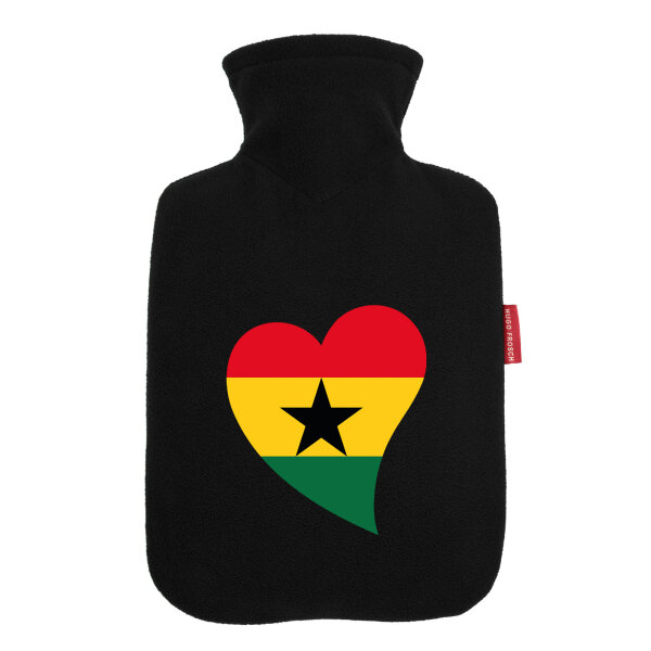 Wärmflasche Ghana Flagge Herz