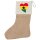 Weihnachtsstrumpf Ghana Flagge Herz Beige Jute