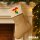 Weihnachtsstrumpf Ghana Flagge Herz Beige Jute