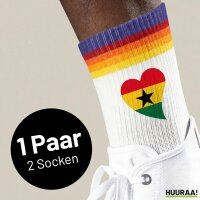 Unisex Socken Ghana Flagge Herz Baumwolle