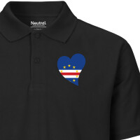 Herren Polo Shirt Kap Verde Flagge Herz
