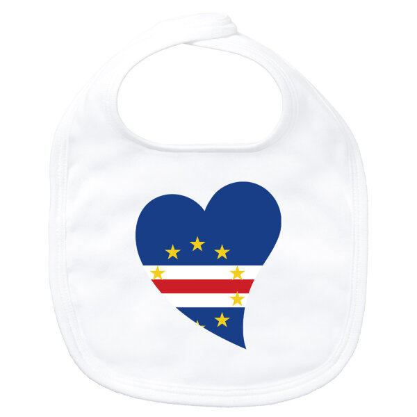 Baby Lätzchen Kap Verde Flagge Herz Klettverschluss
