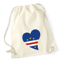 Turnbeutel Kap Verde Flagge Herz 12 Liter