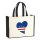 Jutetasche Kap Verde Flagge Herz 21 Liter Black