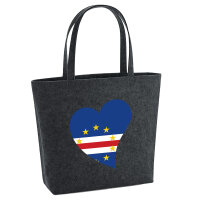 Filz Shopper Kap Verde Flagge Herz 22 Liter