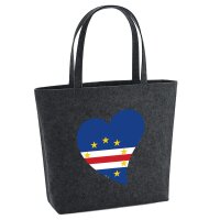 Filzshopper Kap Verde Flagge Herz, 22 Liter