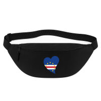 Bauchtasche Kap Verde Flagge Herz 2,5 Liter Black