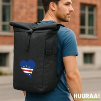Kurierrucksack Kap Verde Flagge Herz 30-44 Liter Black...
