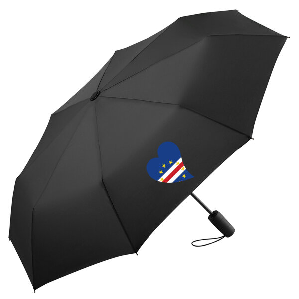 Regenschirm Kap Verde Flagge Herz 98cm Schwarz