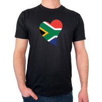 Herren T-Shirt Südafrika Flagge Herz