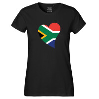 Damen T-Shirt Südafrika Flagge Herz