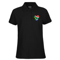 Damen Polo Shirt Südafrika Flagge Herz