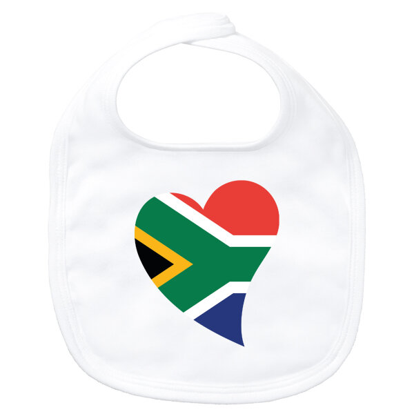 Baby Lätzchen Südafrika Flagge Herz Klettverschluss