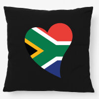 Kissen S&uuml;dafrika Flagge Herz 40x40cm
