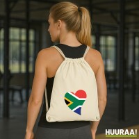 Turnbeutel Südafrika Flagge Herz 12 Liter