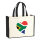 Jutetasche Südafrika Flagge Herz 21 Liter Black