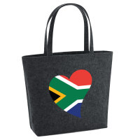 Filz Shopper Südafrika Flagge Herz 22 Liter